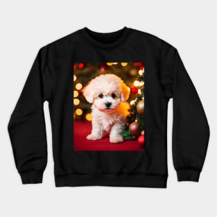 Cute Bichon Frise Puppy Dog Christmas Crewneck Sweatshirt